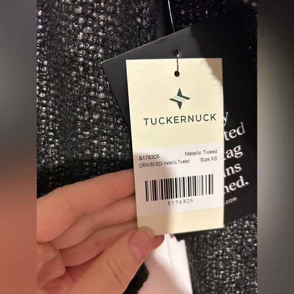 Tuckernuck NWT Metallic Tweed Cropped Jasper Button Down Womens - Sz XS - Picture 5 of 9